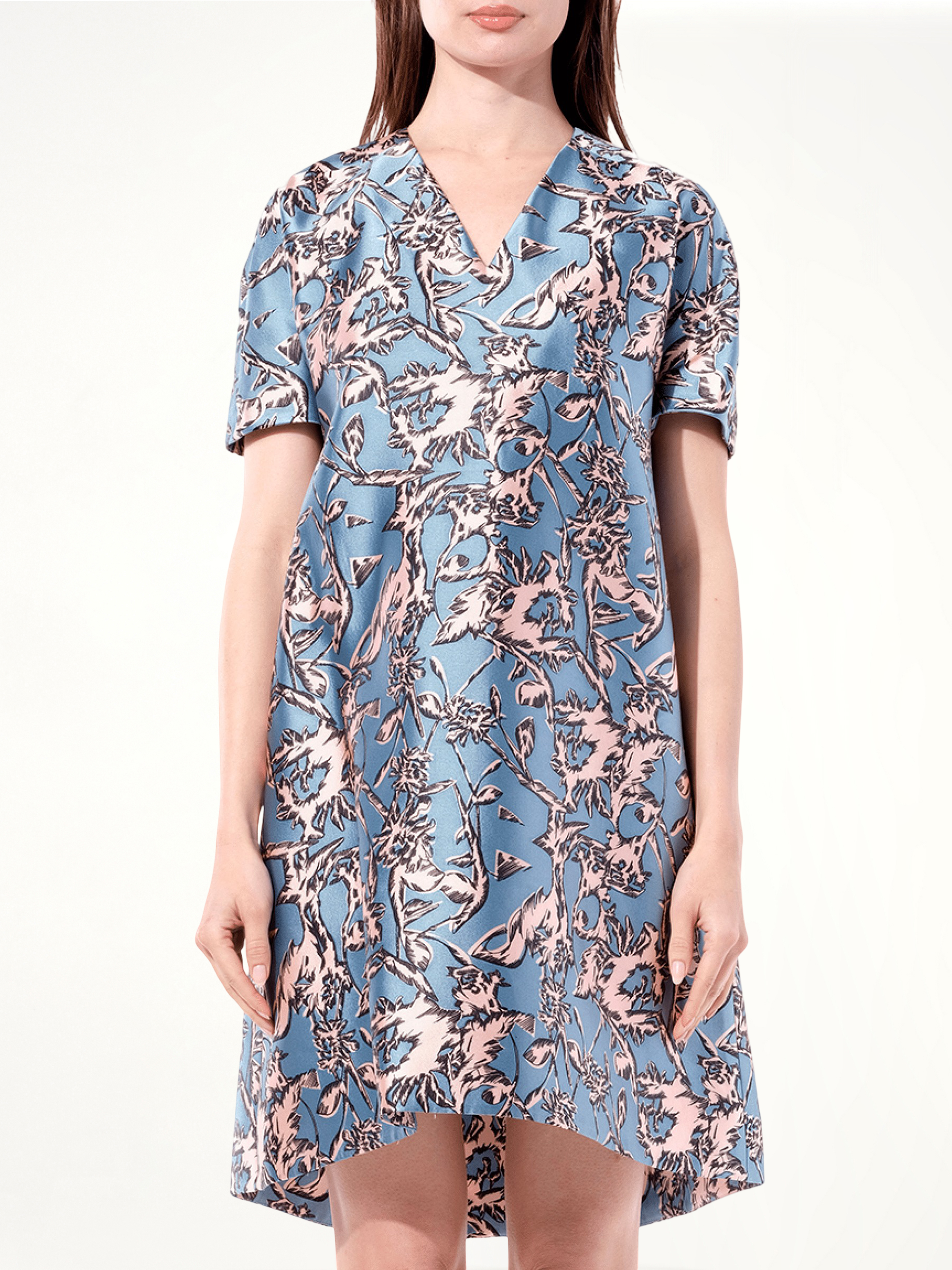 Image of Dresses. Productname: BALENCIAGA Satin Silk Dress in MULTICOLOR colour by brand - BALENCIAGA