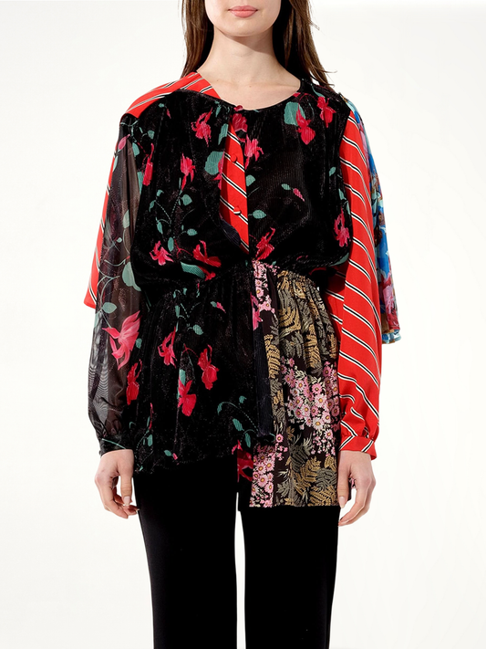 Image of a model wearing Tops. Productname: BALENCIAGA Kaleidoscope Top in MULTICOLOR colour by brand - BALENCIAGA