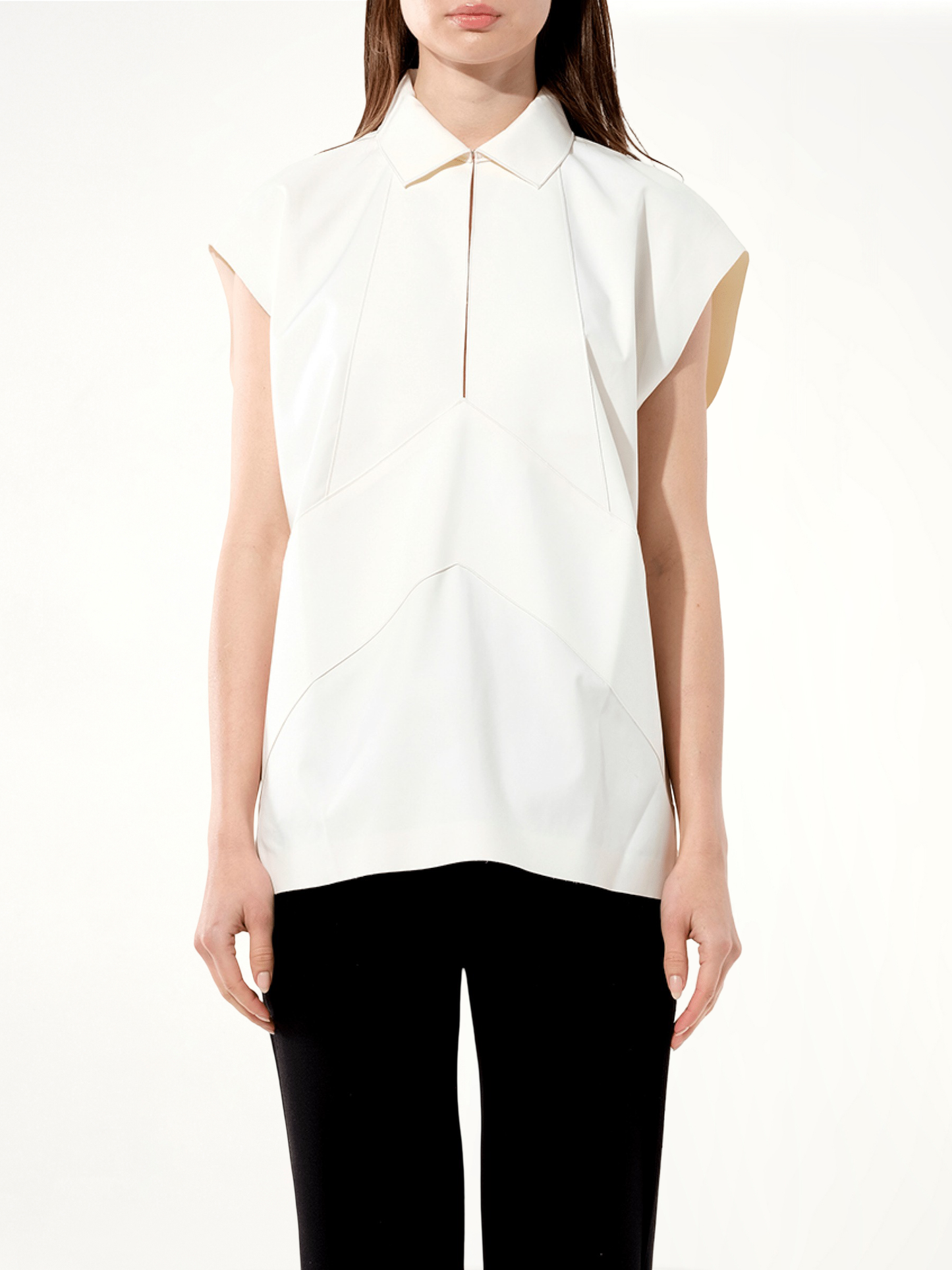 Image of a model wearing Tops. Productname: BALENCIAGA Top in WHITE colour by brand - BALENCIAGA