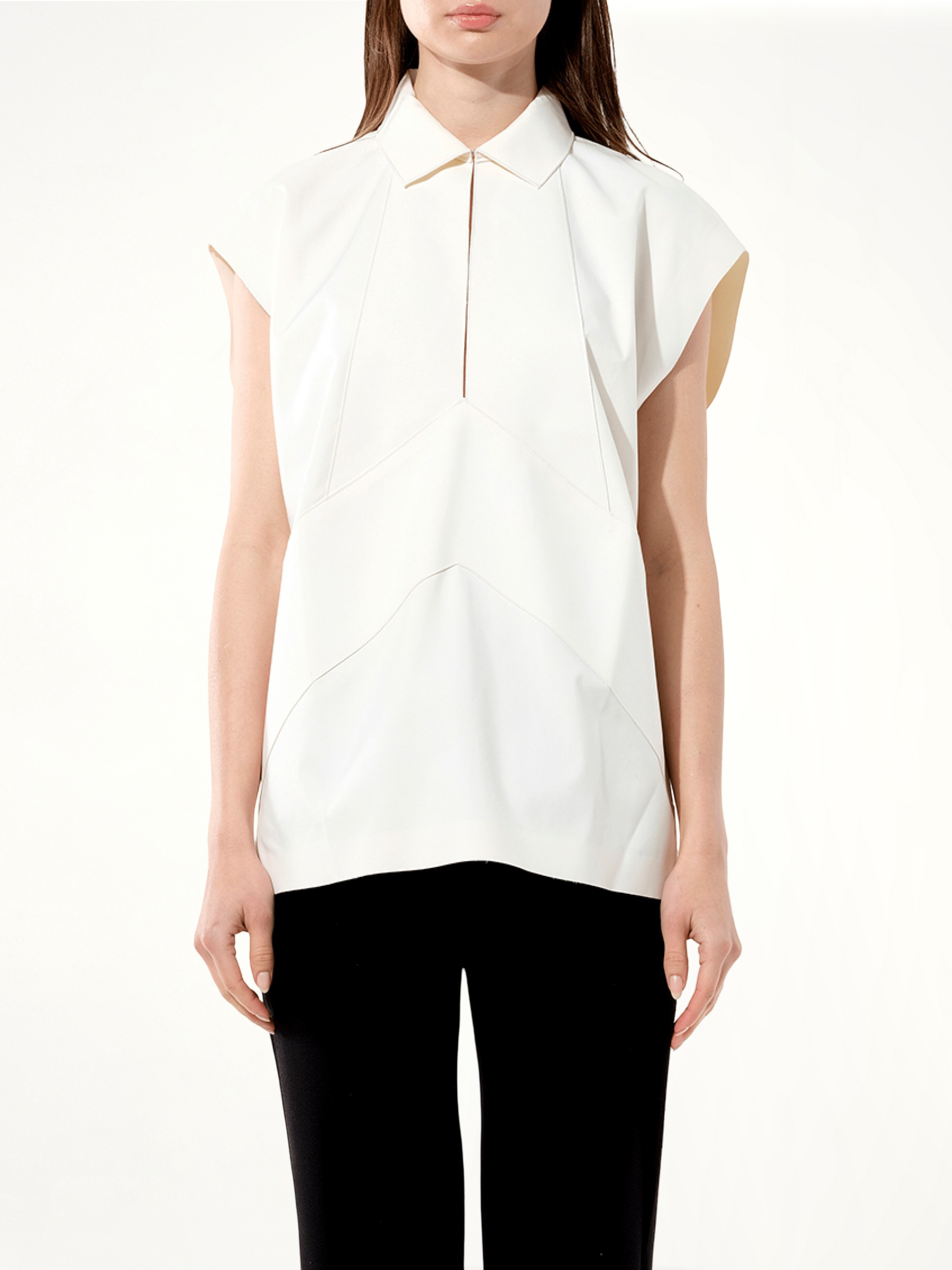 Image of a model wearing Tops. Productname: BALENCIAGA Top in WHITE colour by brand - BALENCIAGA