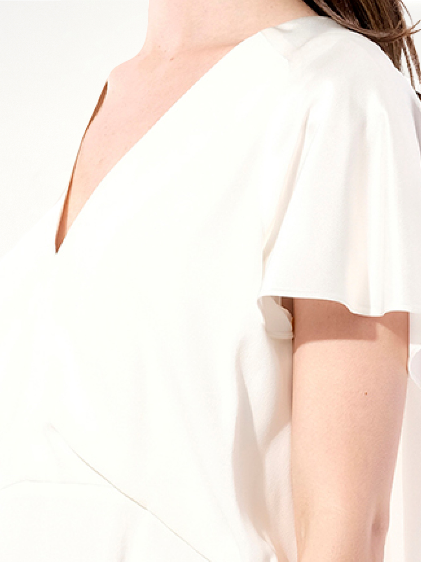 BALENCIAGA Breezy Romantic Short Sleeve Dress (White)