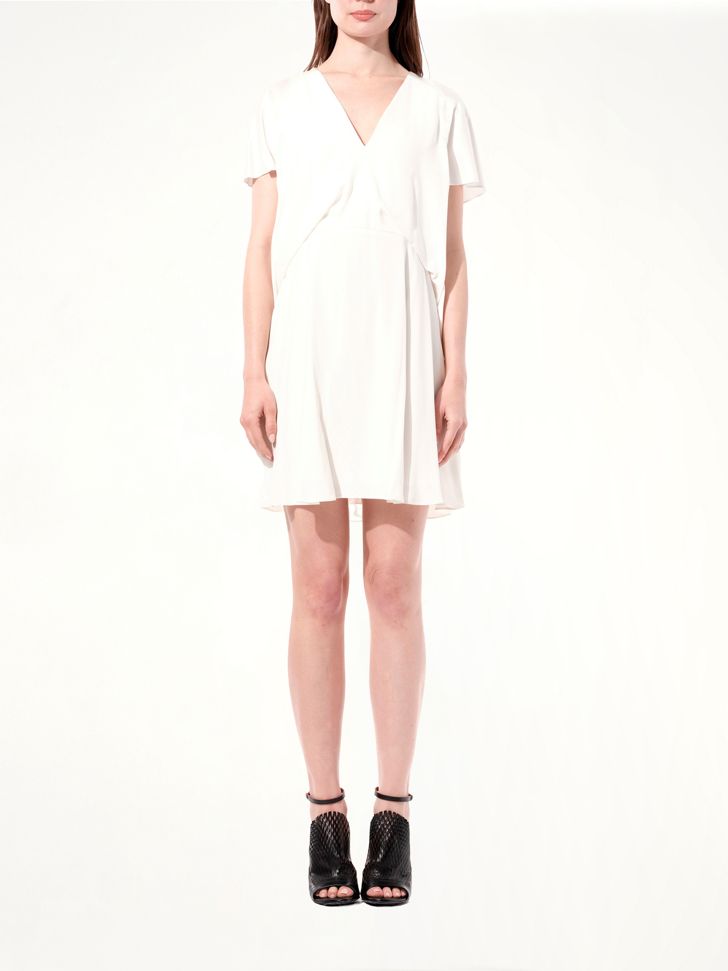 BALENCIAGA Breezy Romantic Short Sleeve Dress (White)