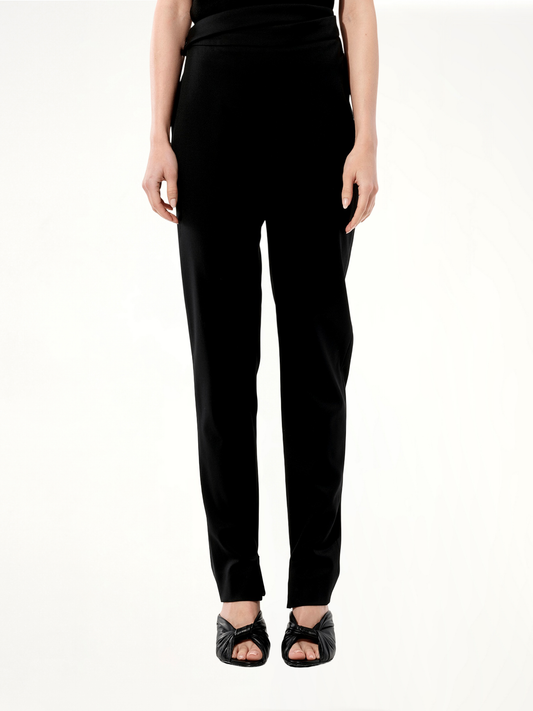 Image of a model wearing Pants. Productname: BALENCIAGA Lainage Pants in BLACK colour by brand - BALENCIAGA