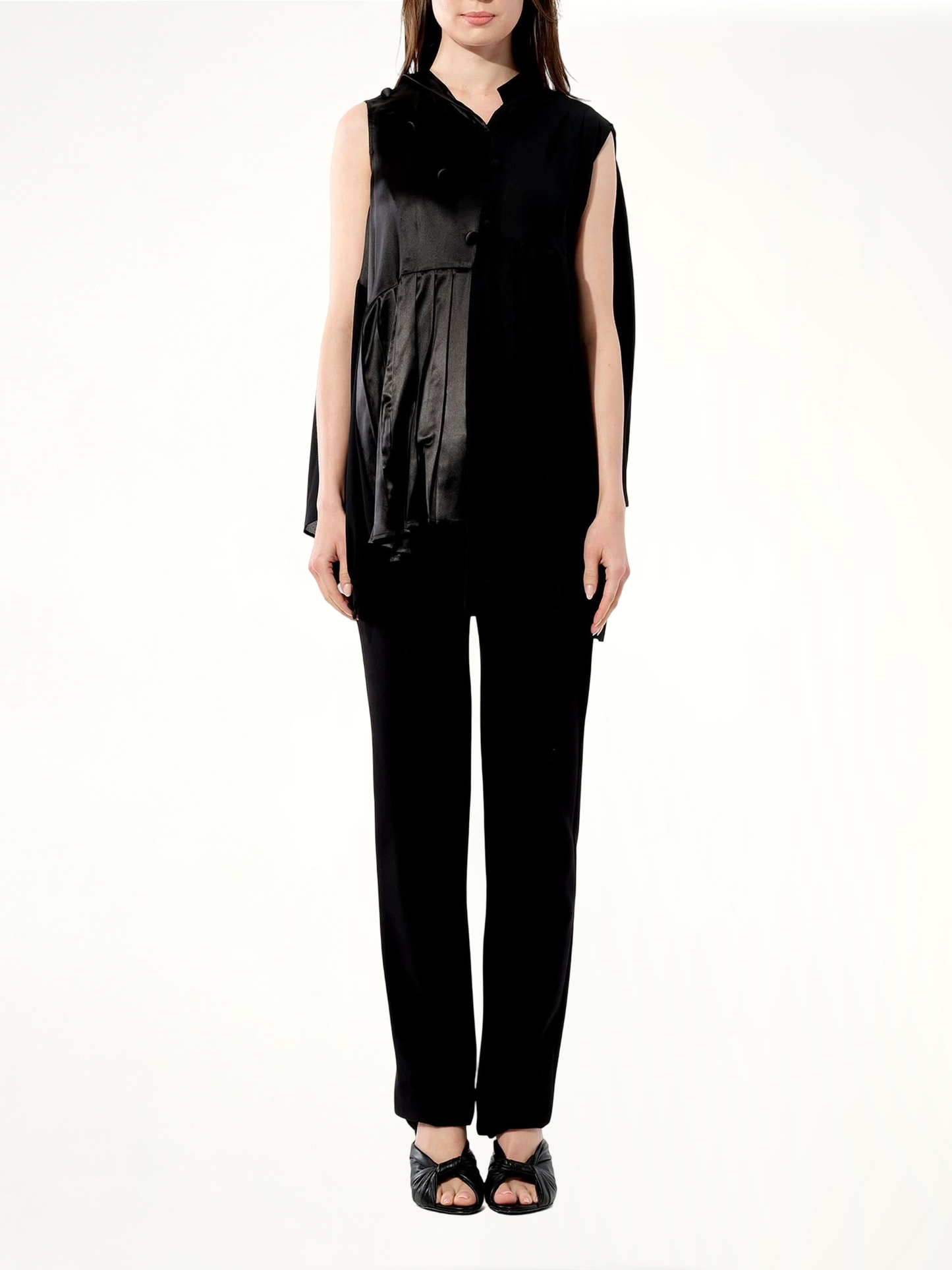 BALENCIAGA Georgette Top (Black)