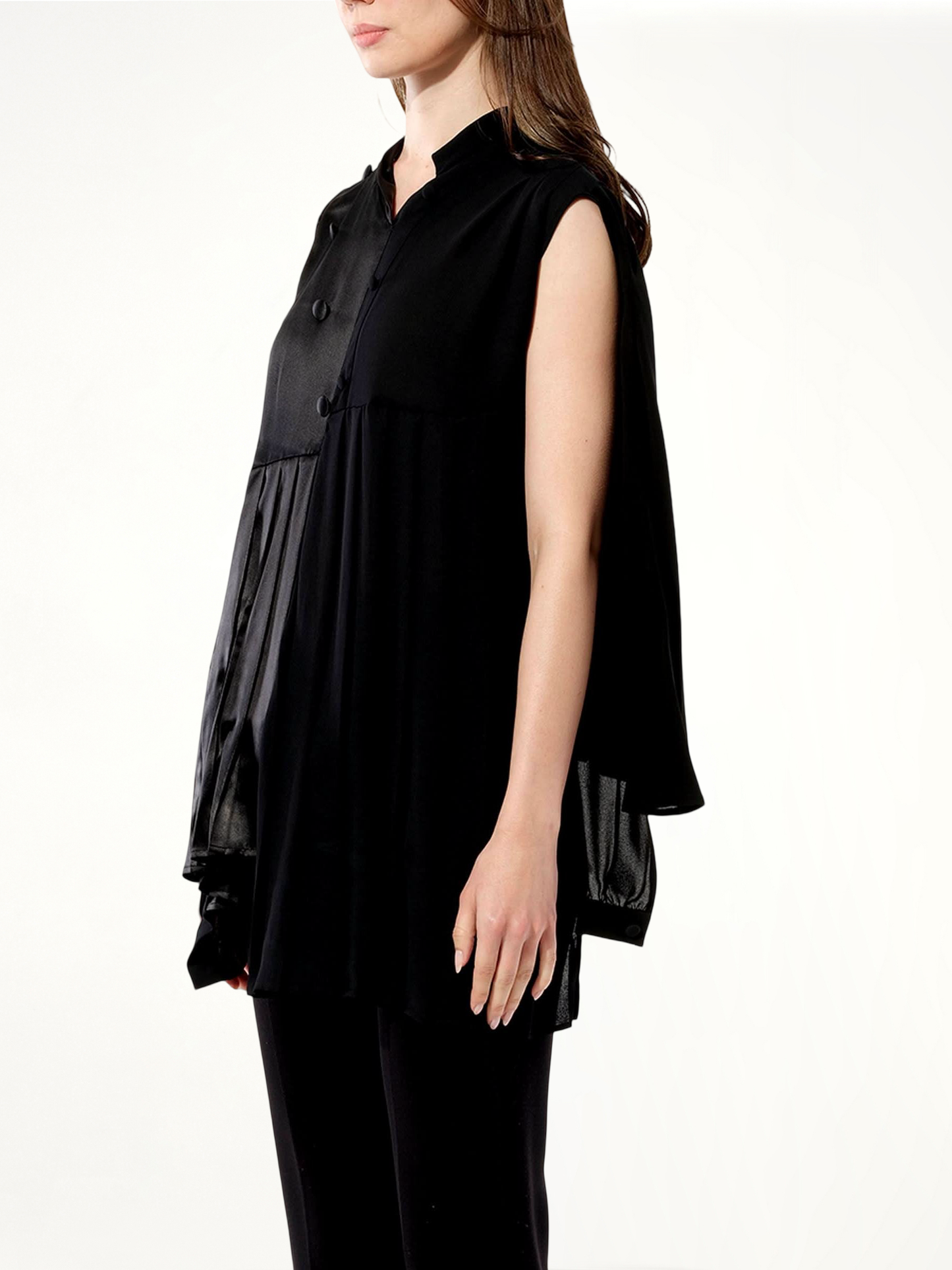 BALENCIAGA Georgette Top (Black)