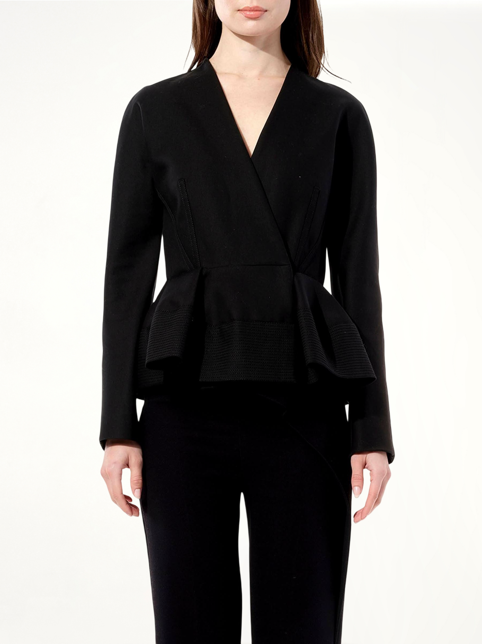 Image of a model wearing Outerwear. Productname: BALENCIAGA Jacket in Black colour by brand - BALENCIAGA