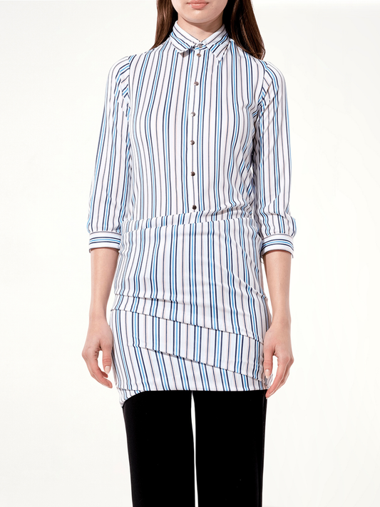 Image of a model wearing Tops. Productname: BALENCIAGA College Shirt in BLACK colour by brand - BALENCIAGA