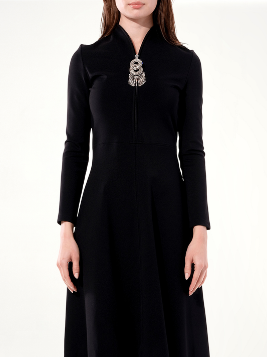 Image of Dresses. Productname: BALENCIAGA Bijou Skater Dress in BLACK colour by brand - BALENCIAGA