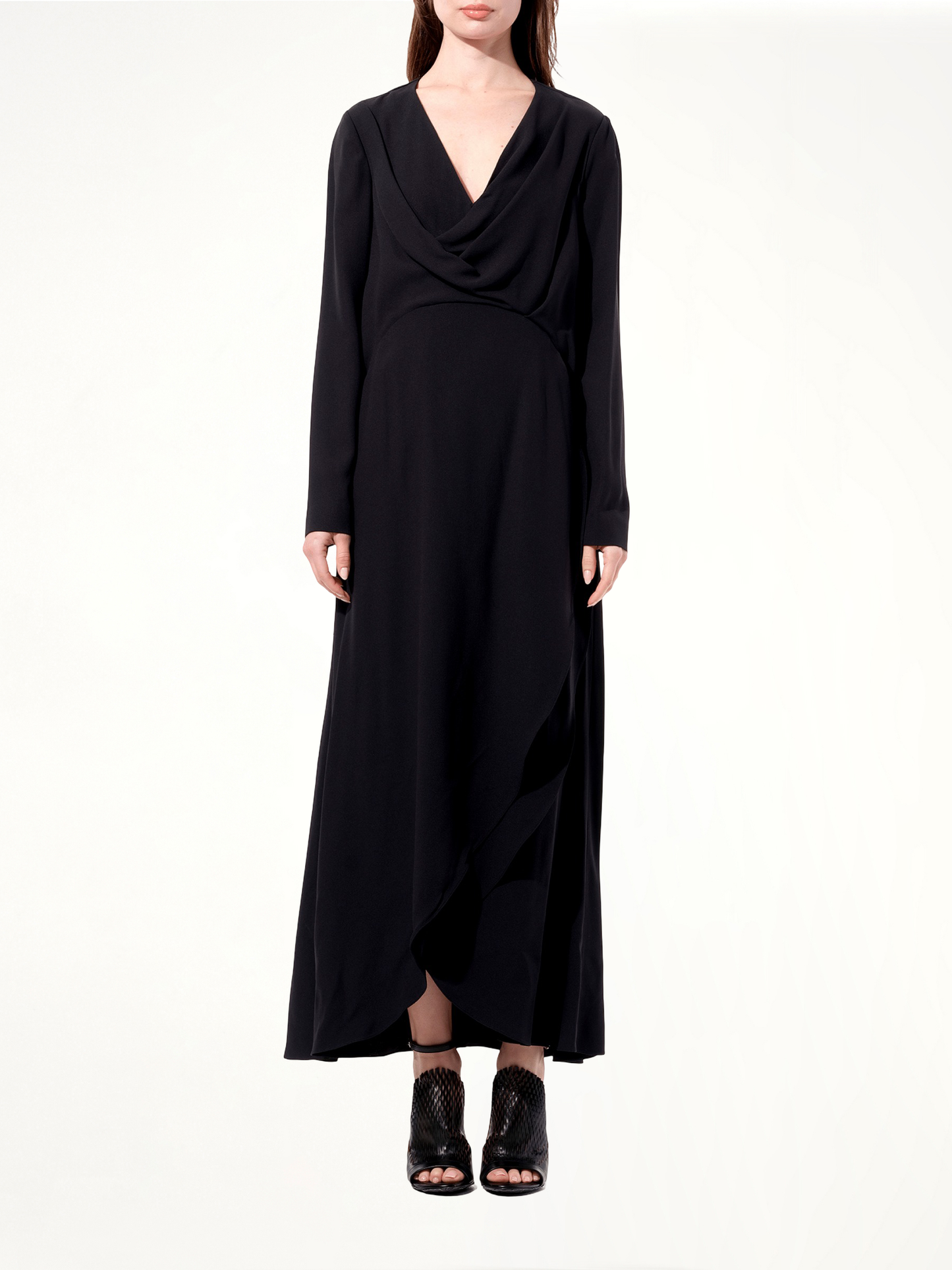 BALENCIAGA Breezy Long Sleeve Gown (Black)