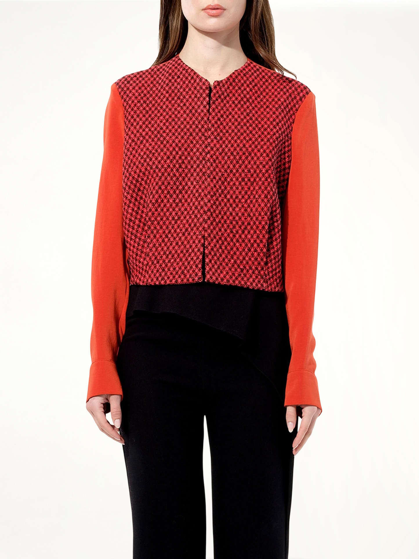 Image of Coats & Jackets. Productname: BALENCIAGA Tweed Jacket in RED colour by brand - BALENCIAGA