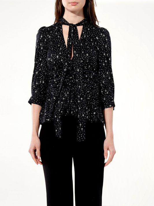 Image of a model wearing Tops. Productname: BALENCIAGA Etoile Top in BLACK colour by brand - BALENCIAGA