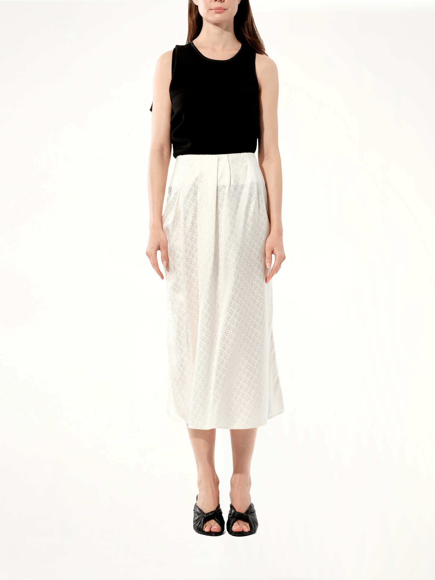 BALENCIAGA Mix Satin Skirt (White)