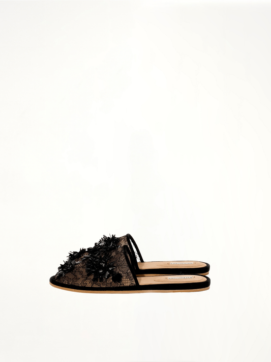 Image of Flats. Productname: BALENCIAGA Scarpa D.Fleurs Shoes in BLACK colour by brand - BALENCIAGA