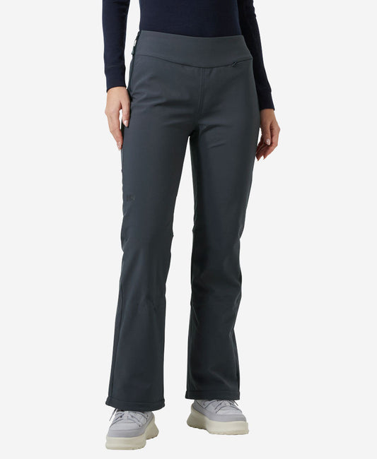 Image of a model wearing Pants. Product name - W NORA SOFTSHELL PANT, Alpine Frost in Alpine Frost colour by brand - Helly Hansen