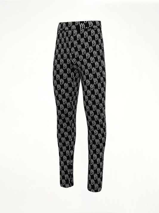WE11DONE Fitted Knit Side Open Jacquard Trouser (Black)