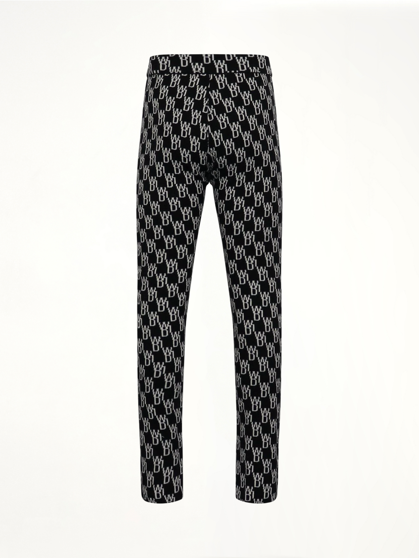 WE11DONE Fitted Knit Side Open Jacquard Trouser (Black)
