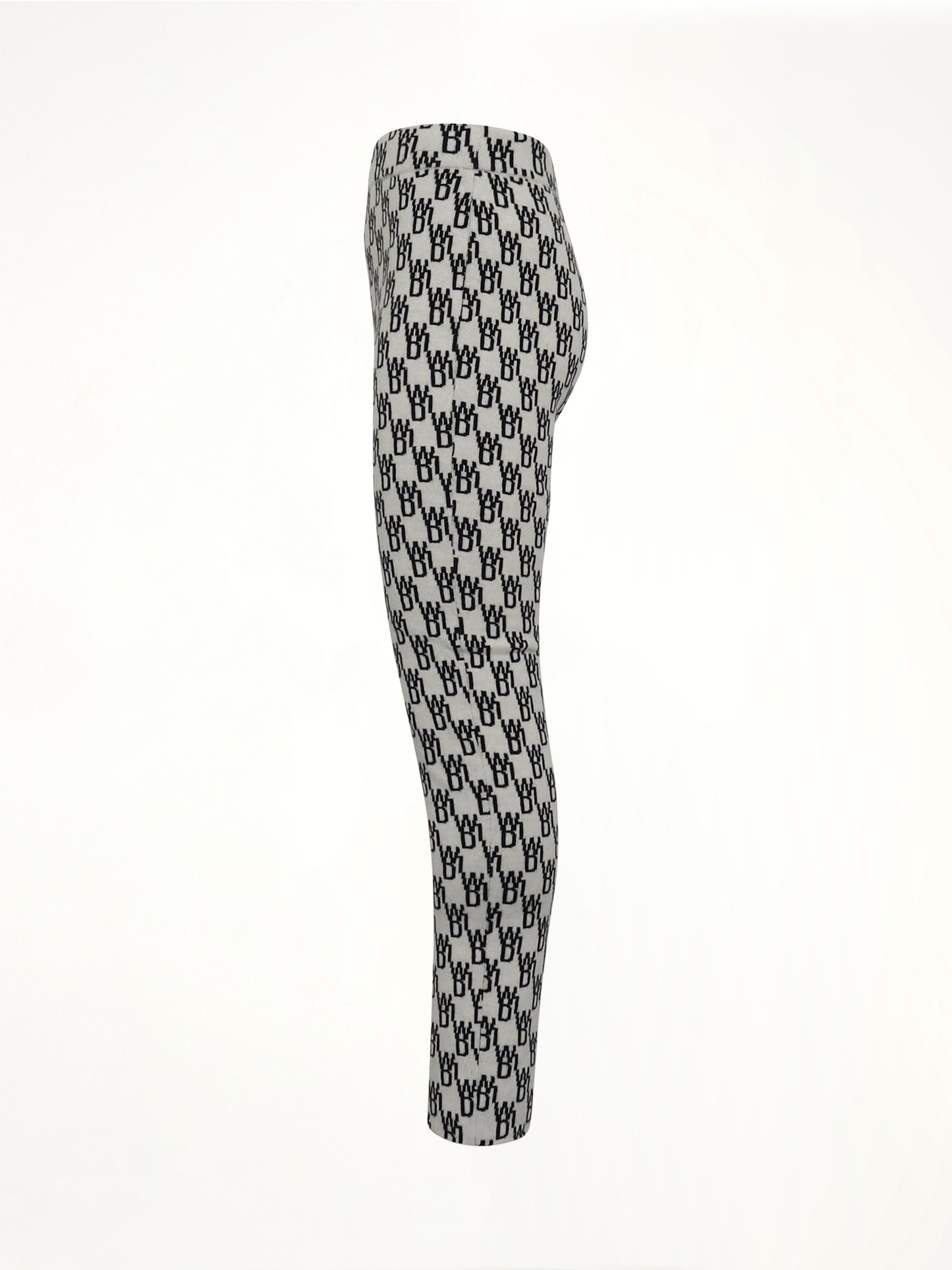 WE11DONE Fitted Knit Side Open Jacquard Trouser (White)