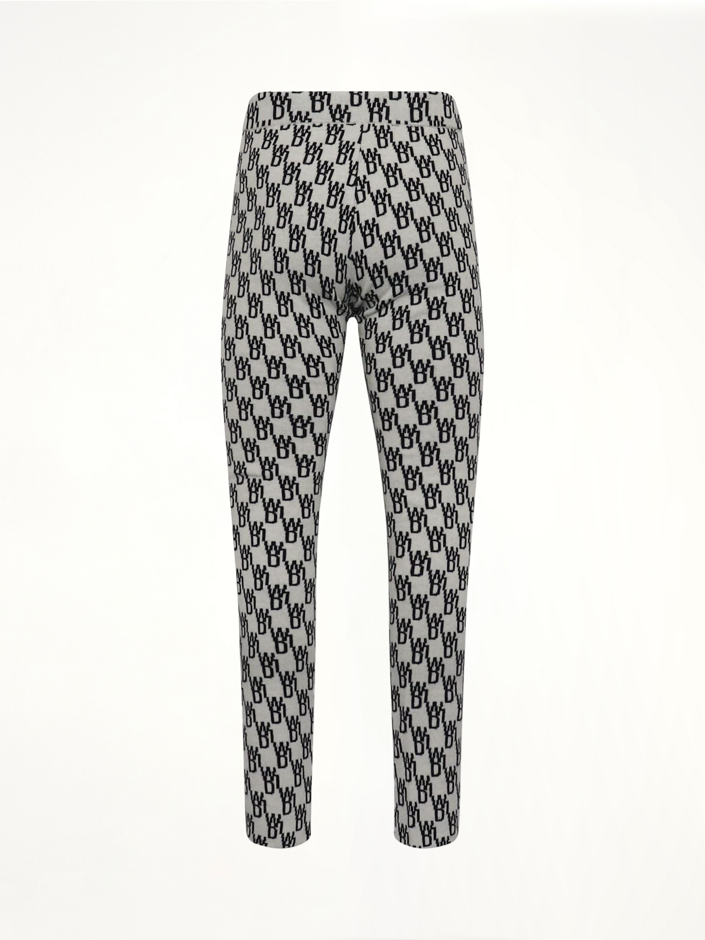 WE11DONE Fitted Knit Side Open Jacquard Trouser (White)