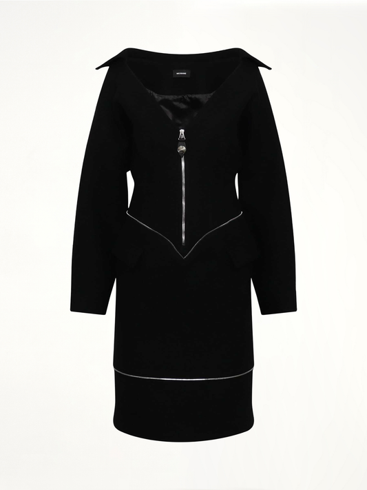 Image of Dresses. Productname: WE11DONE Off-Shoulder Neck Line Dress in Black colour by brand - WE11DONE