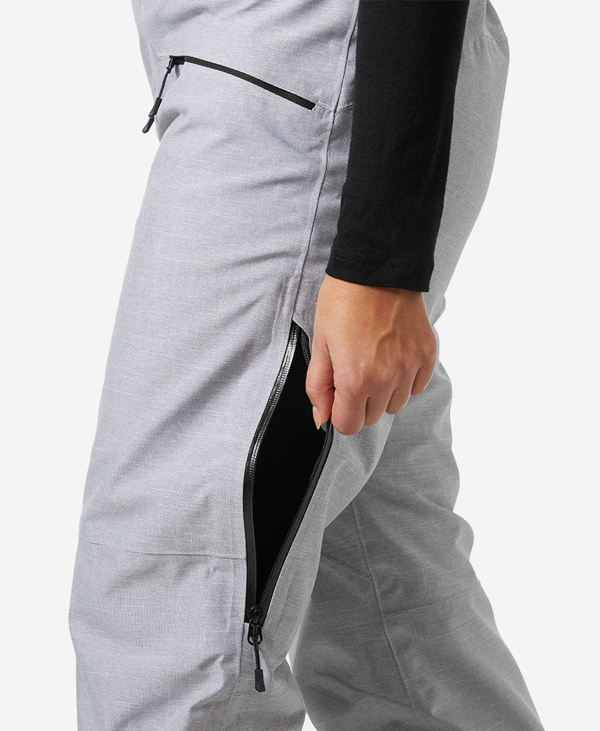 Helly Hansen W POWDERQUEEN BIB 2.0 PANT (Grey Melange)