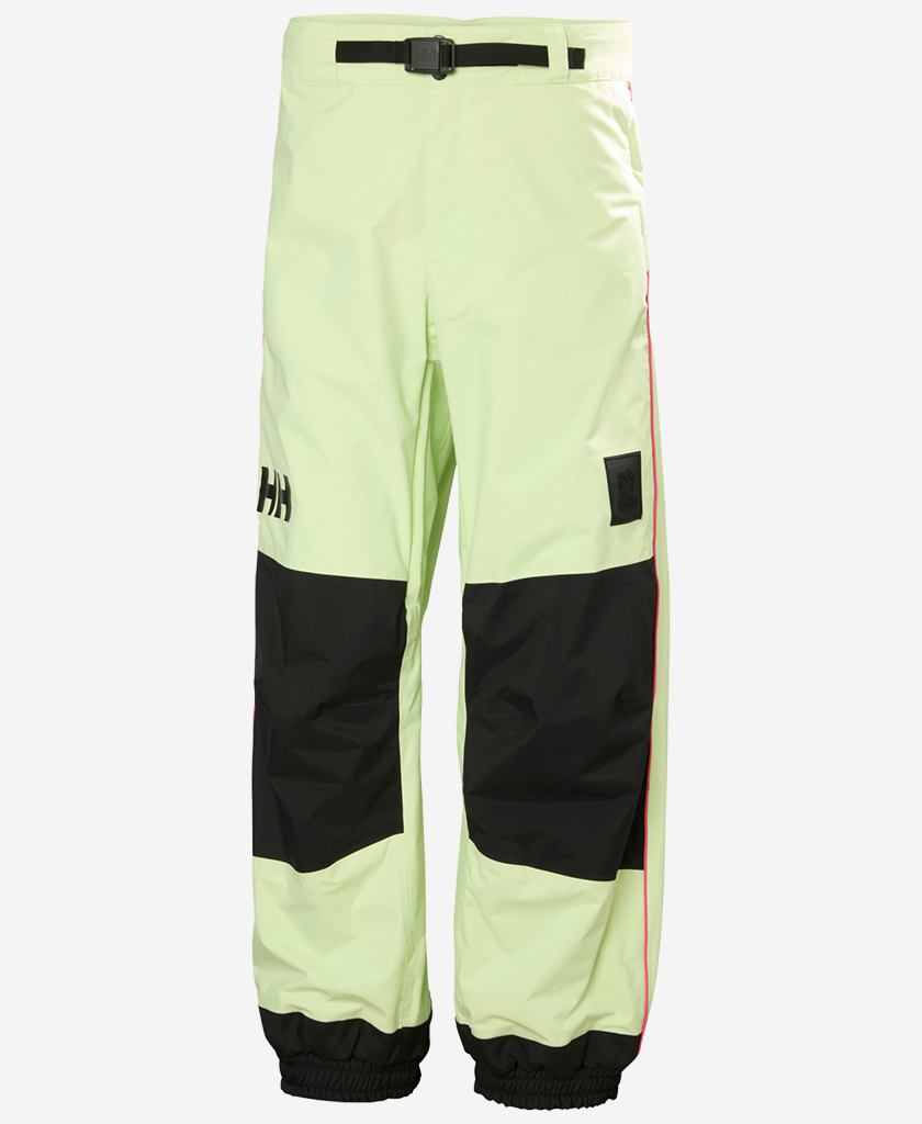 Image of a model wearing Pants. Product name - ULLR D PANT 2.0, Washed Lime in Washed Lime colour by brand - Helly Hansen