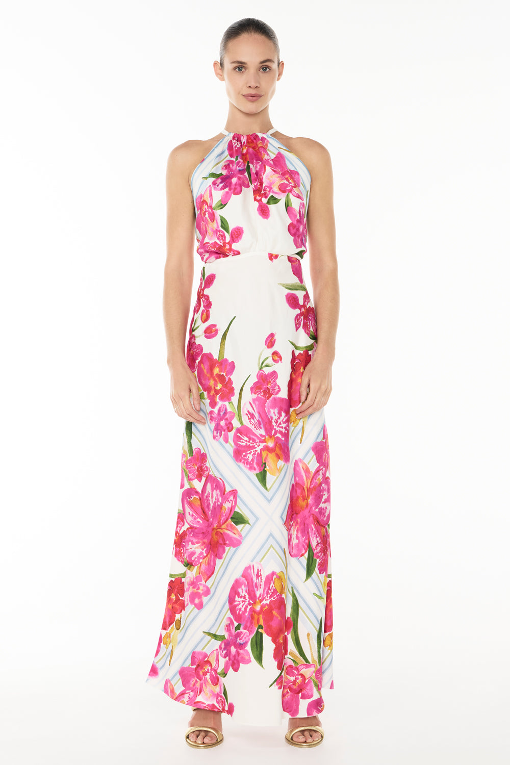 Take Me There Halter Dress (Scarf Floral)