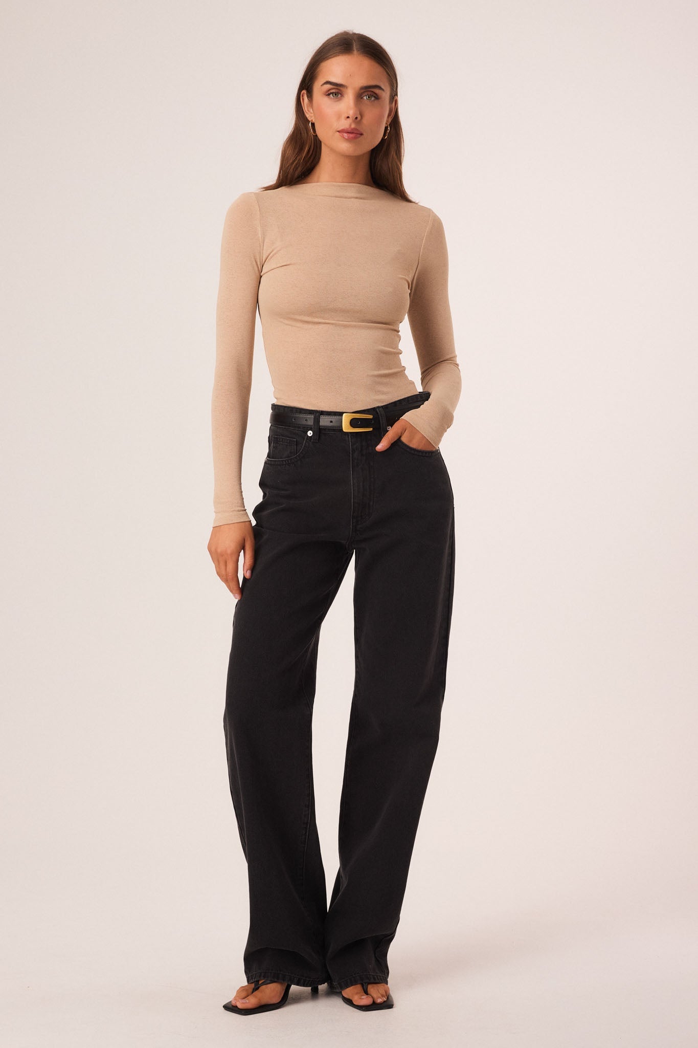 SNDYS KATYA LONG SLEEVE TOP (Tan)