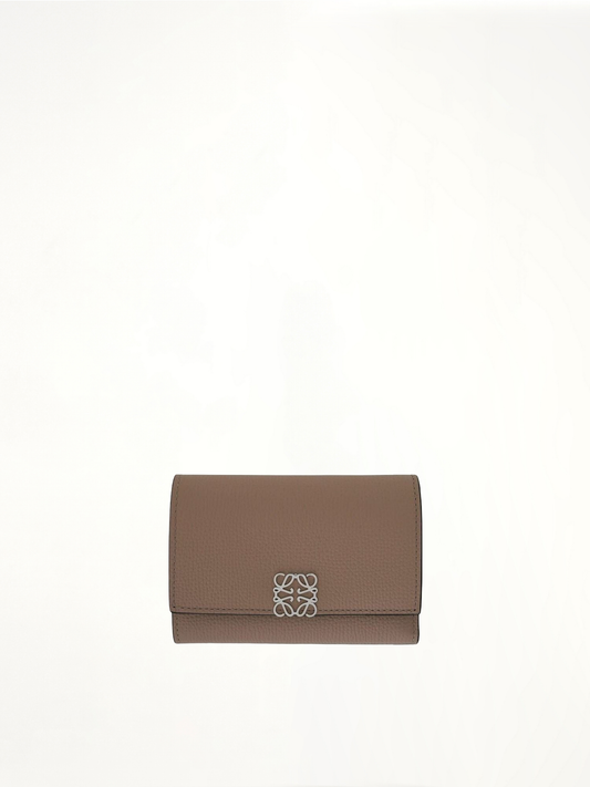 Image of Wallets & Money Clips. Product name - Anagram Small Vertical Wallet in Brown colour by brand - LOEWE