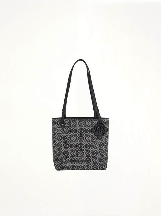 Image of Bags. Product name - Square Tote Bag Anagram in Navy colour by brand - LOEWE