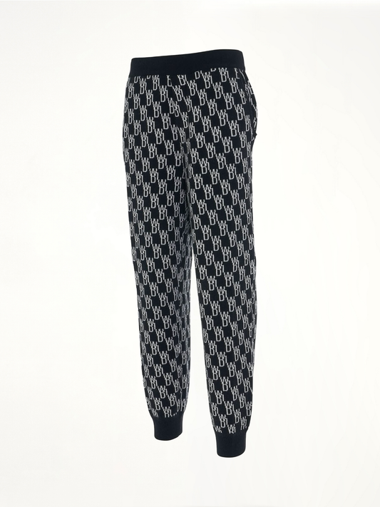 WE11DONE Monogram Knit Jacquard Trouser (Black)