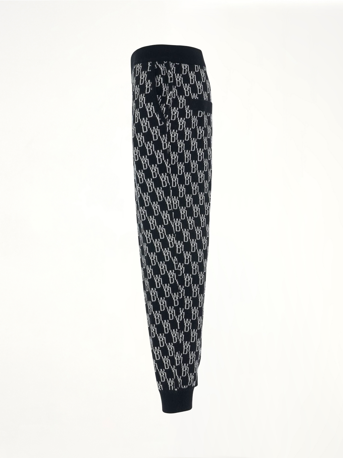 WE11DONE Monogram Knit Jacquard Trouser (Black)