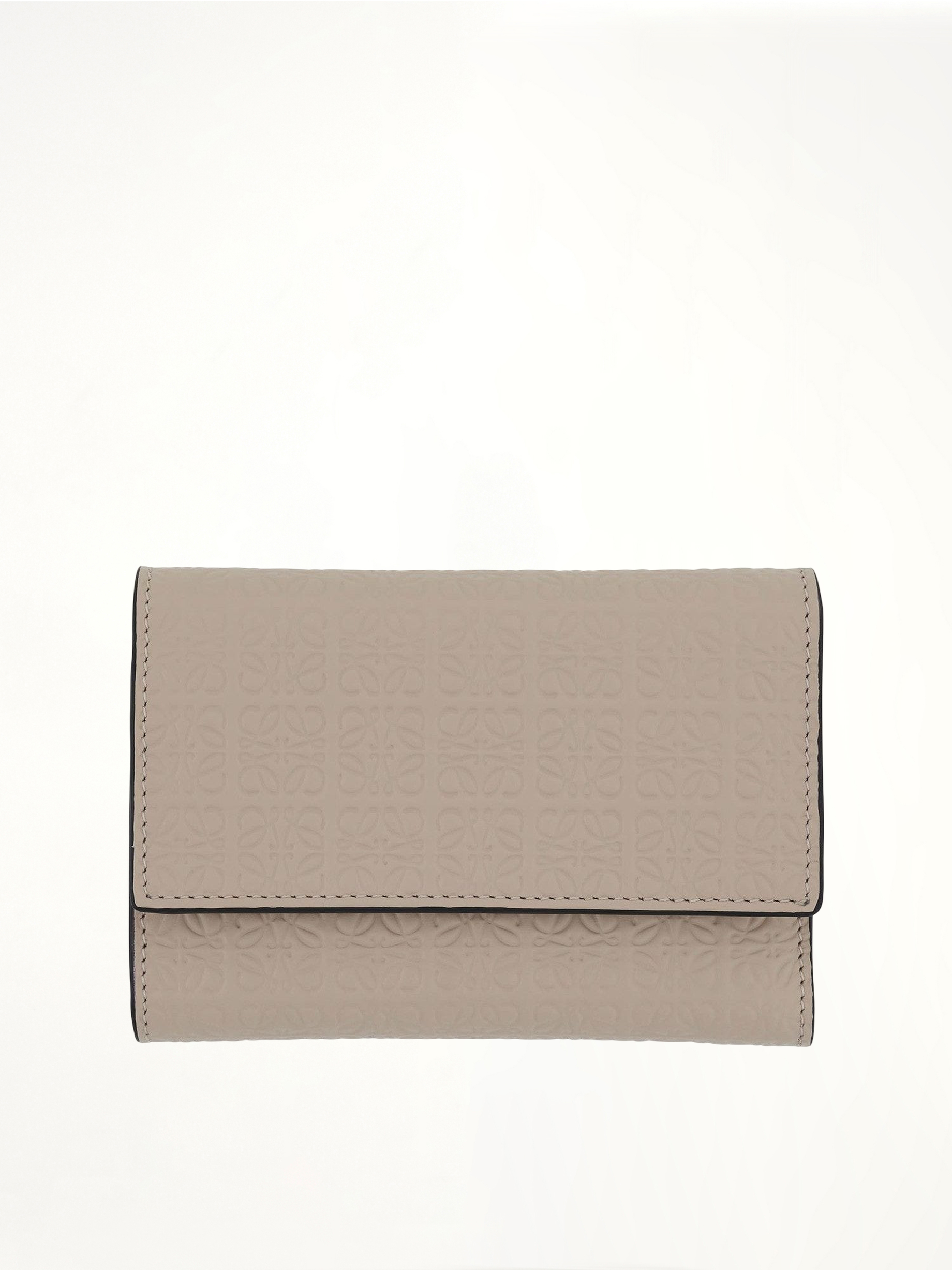 Image of Wallets & Money Clips. Product name - Repeat Small Vertical Wallet in Beige colour by brand - LOEWE