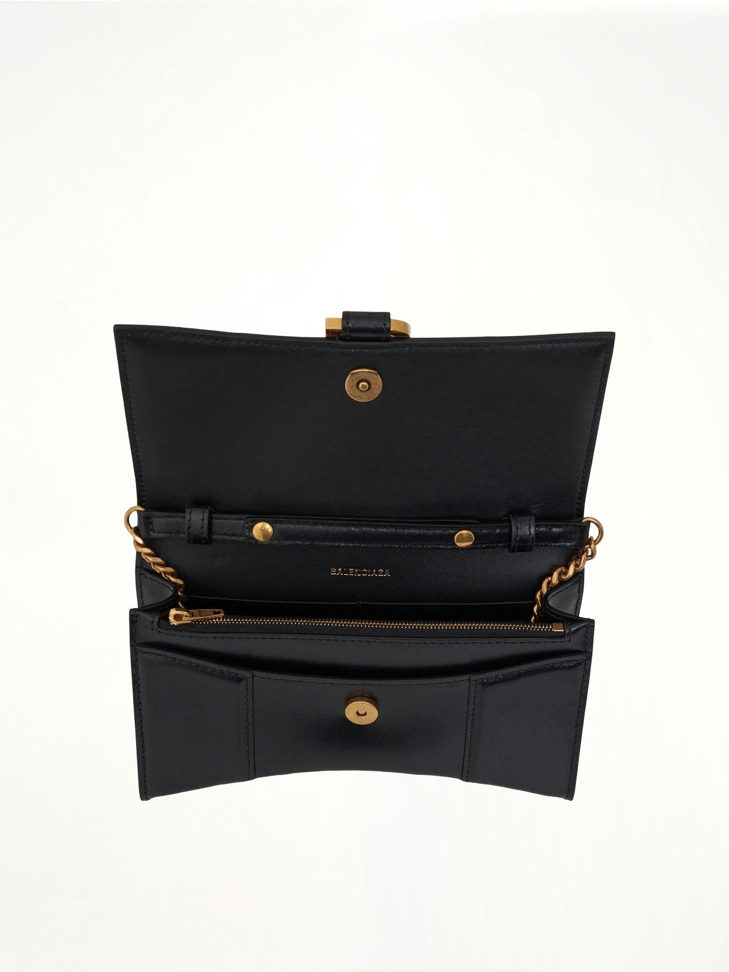 BALENCIAGA Hourglass Wallet On Chain (Black)
