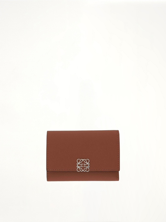 Image of Wallets & Money Clips. Product name - Anagram Small Vertical Wallet in Tan colour by brand - LOEWE