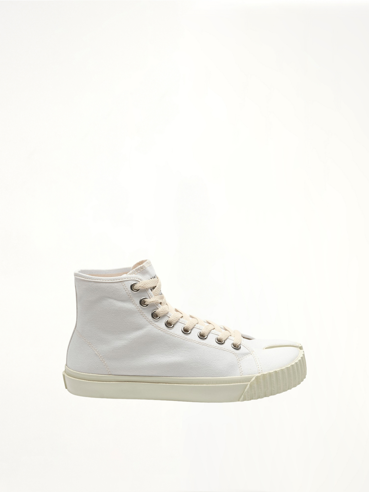 Image of Sneakers. Product name - Tabi High Sneaker in White colour by brand - MAISON MARGIELA