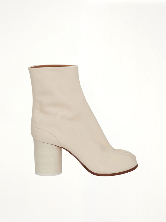Image of Boots. Productname: MAISON MARGIELA Tabi Ankle Boots 8cm Heel in WHITE colour by brand - MAISON MARGIELA