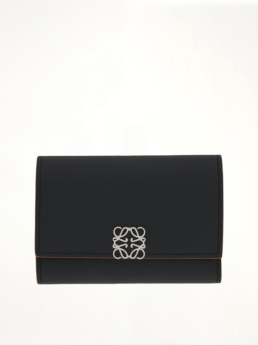 Image of Wallets & Money Clips. Product name - Anagram Small Vertical Wallet in Black colour by brand - LOEWE