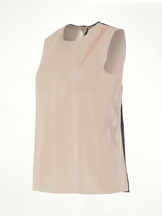 MAISON MARGIELA Silk Blend Short Sleeve Top (Pink)