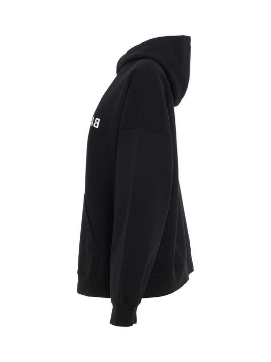 BALENCIAGA Mirror Print Wide Fit Hoodie (Black)