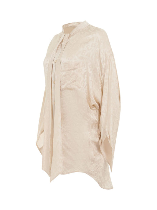 BALENCIAGA Twisted Swing Blouse (Dusty Ivory)