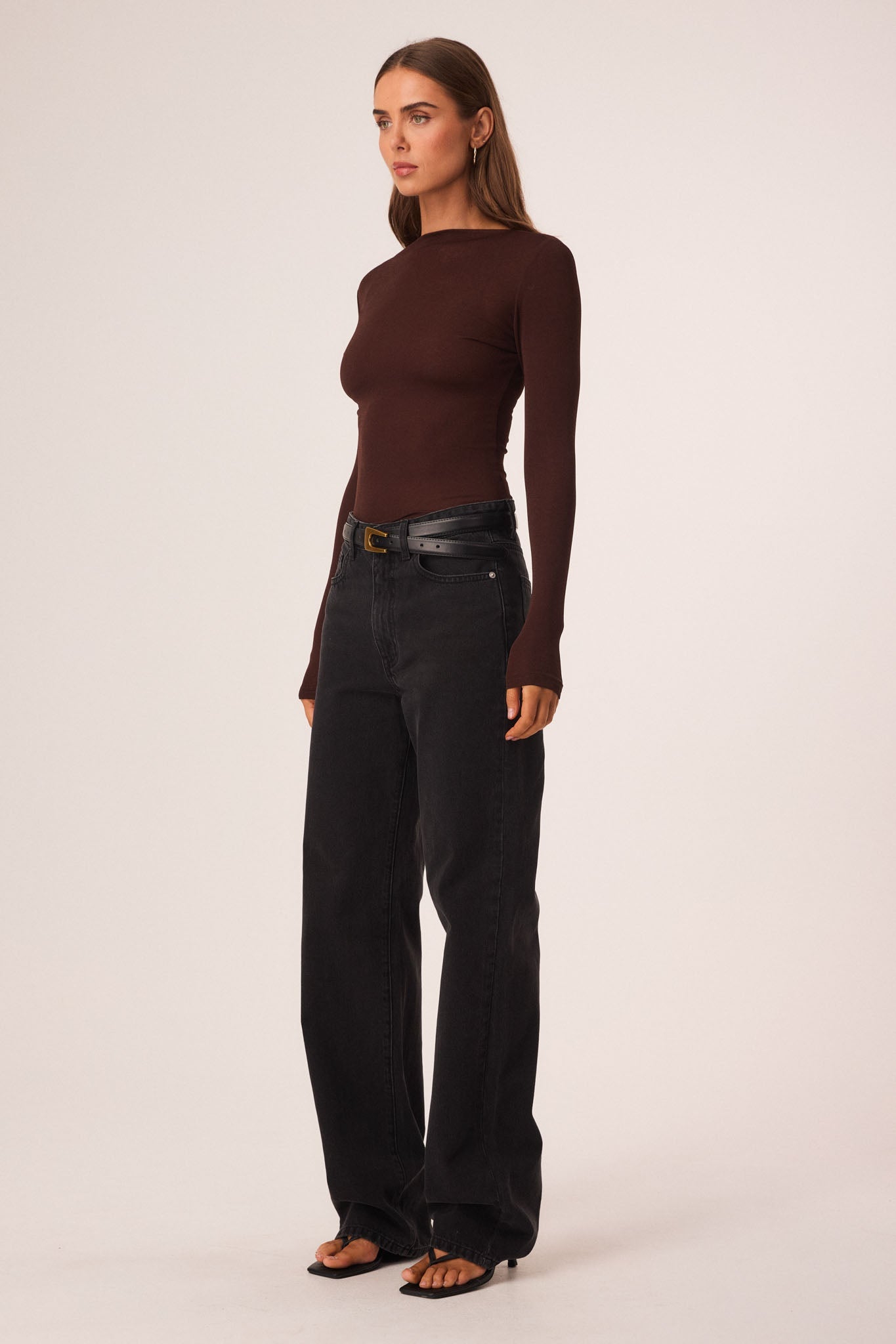 SNDYS KATYA LONG SLEEVE TOP (Chocolate)