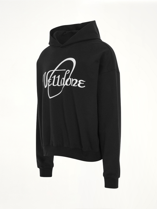 WE11DONE Cursive Circle Logo Hoodie (Black)