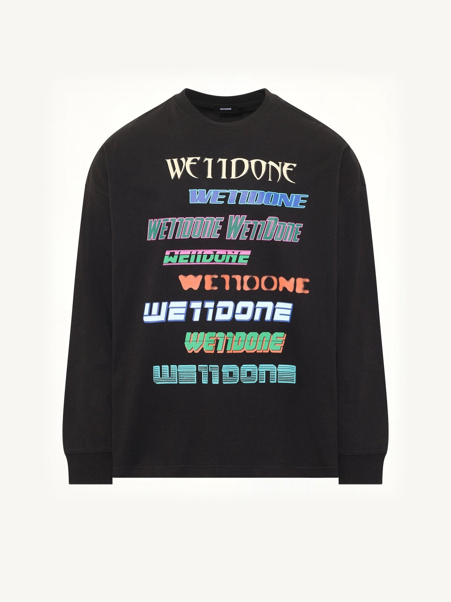 WE11DONE Multi Logo Long Sleeve T-Shirt (Black)