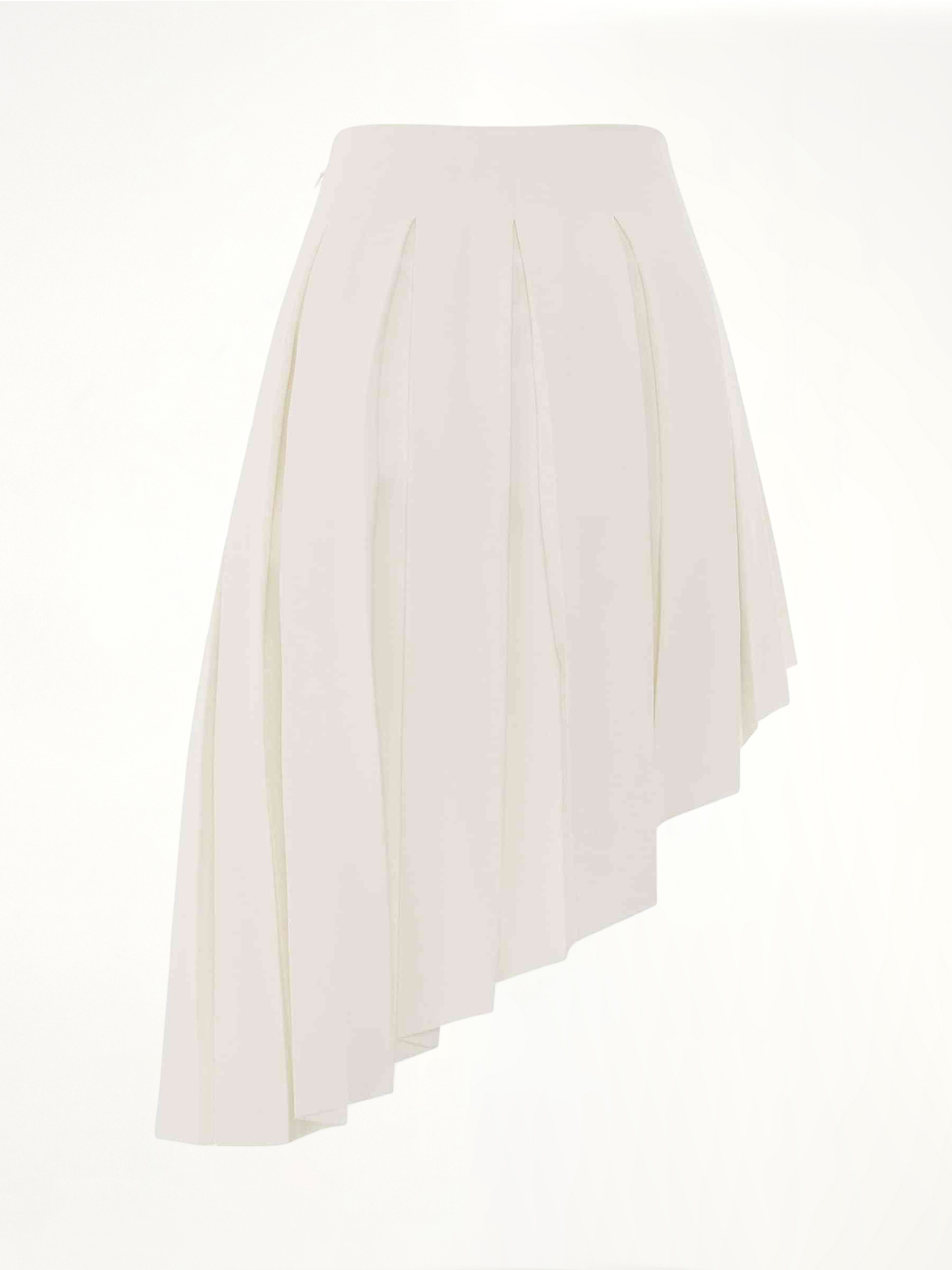 WE11DONE Wool Asymmetrical Pleated Skirt (White)