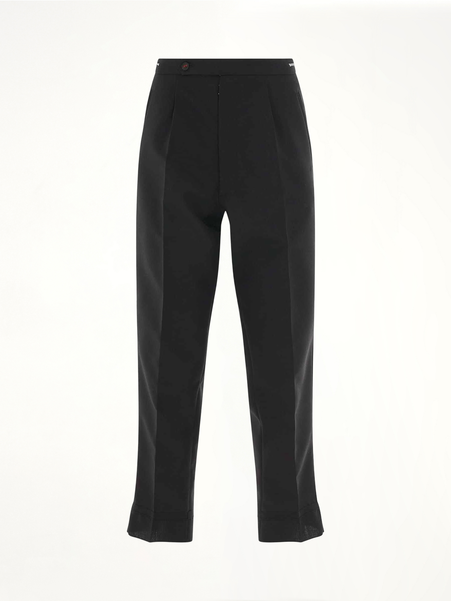 Image of a model wearing Pants. Productname: MAISON MARGIELA ICONS Pants in BLACK colour by brand - MAISON MARGIELA