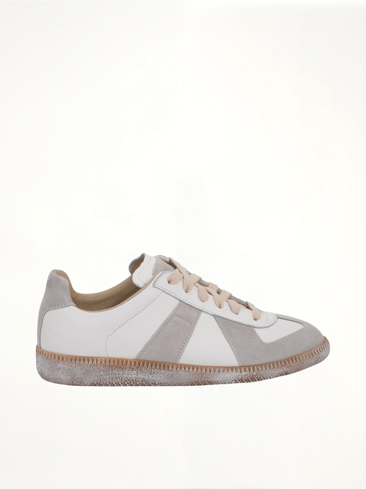 Image of Sneakers. Productname: MAISON MARGIELA Replica Vintage Leather Sneaker in WHITE colour by brand - MAISON MARGIELA