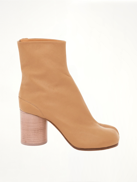 Image of Boots. Productname: MAISON MARGIELA Tabi Ankle Boots 8cm Heel in BEIGE colour by brand - MAISON MARGIELA