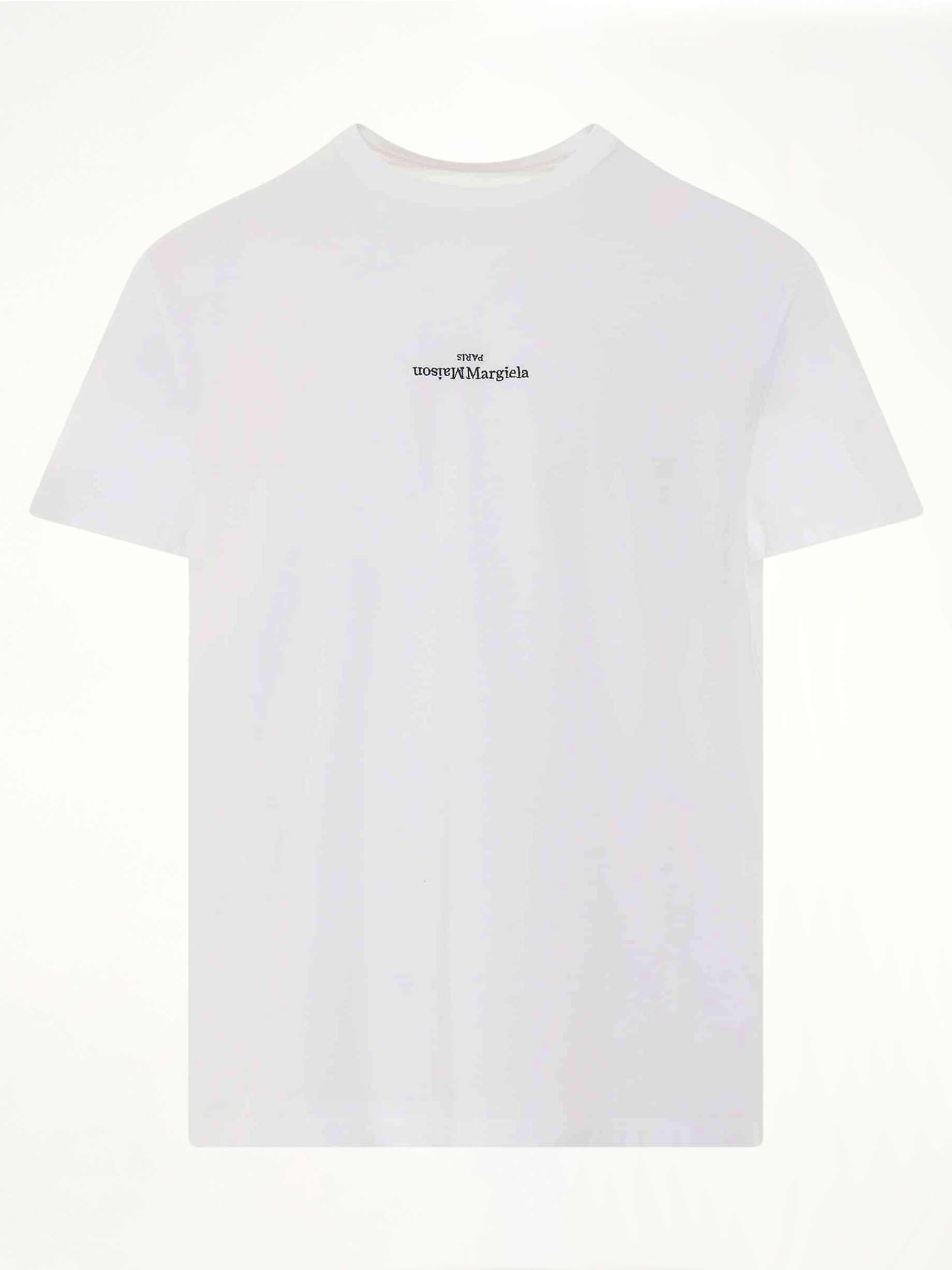 Image of T-Shirts. Product name - Upside Down Logo T-Shirt in White colour by brand - MAISON MARGIELA