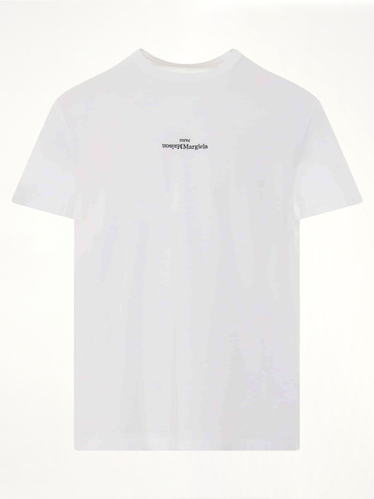 Image of T-Shirts. Product name - Upside Down Logo T-Shirt in White colour by brand - MAISON MARGIELA