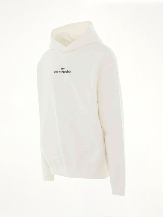 MAISON MARGIELA Upside Down Logo Hoodie (White)